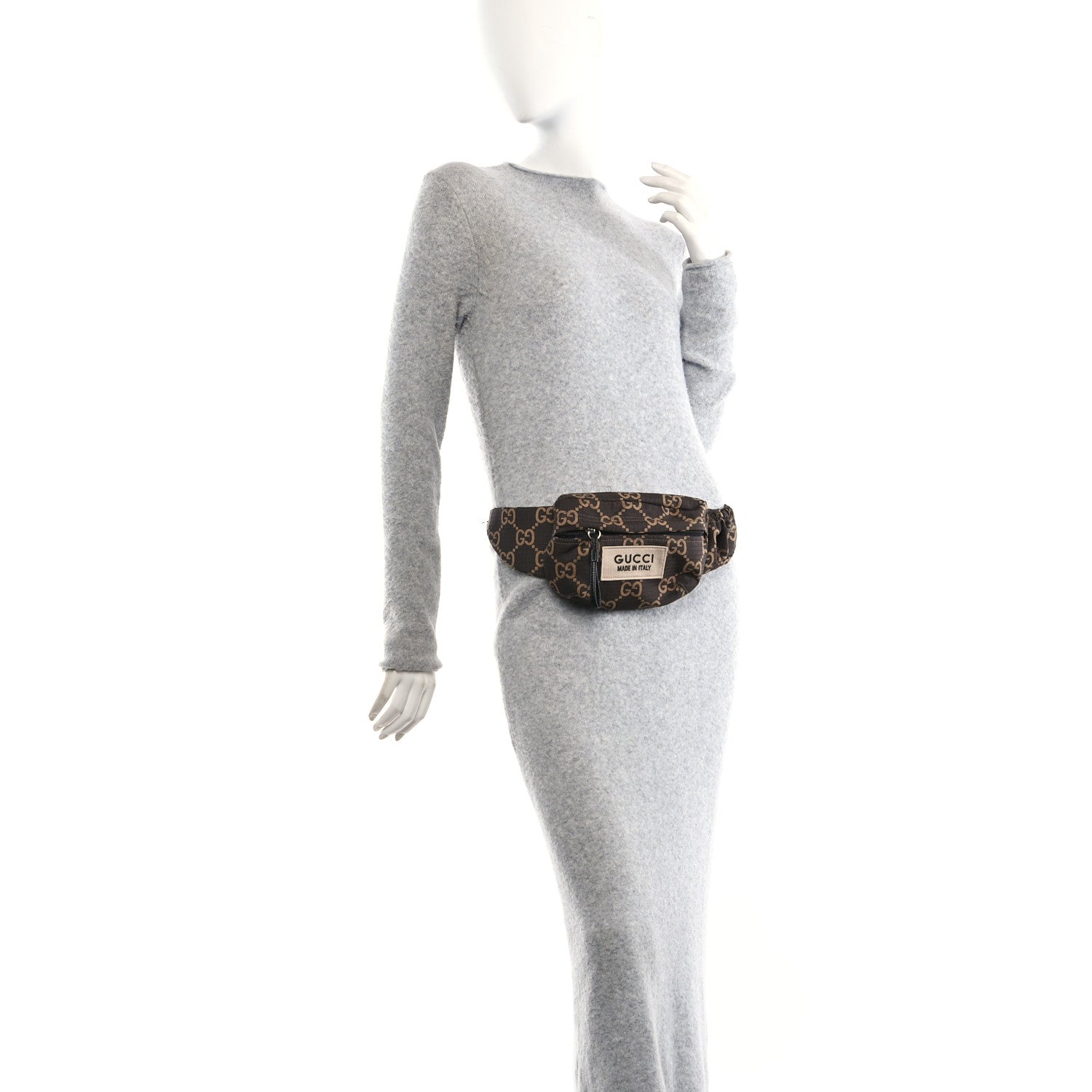 Recycled Polyester Monogram Jumbo GG Belt Bag Ebony Beige