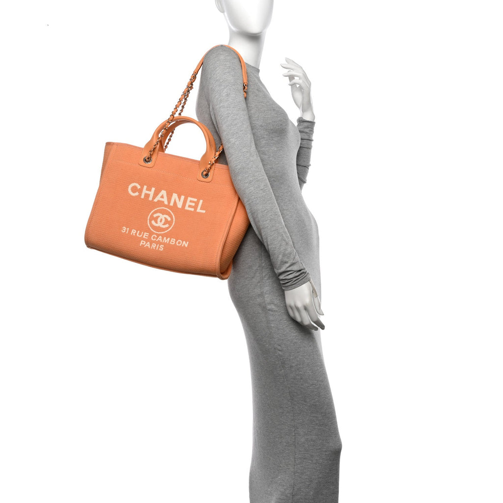Canvas Small Deauville Tote Light Orange