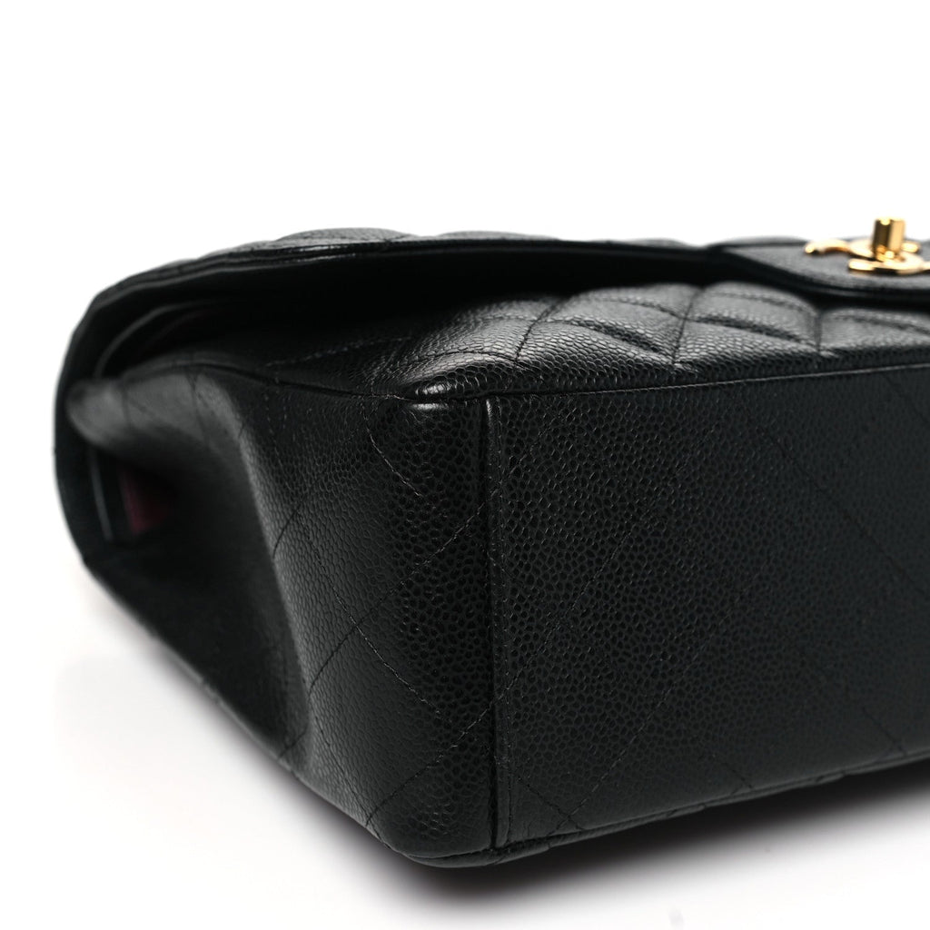 Caviar Quilted Maxi Double Flap Black