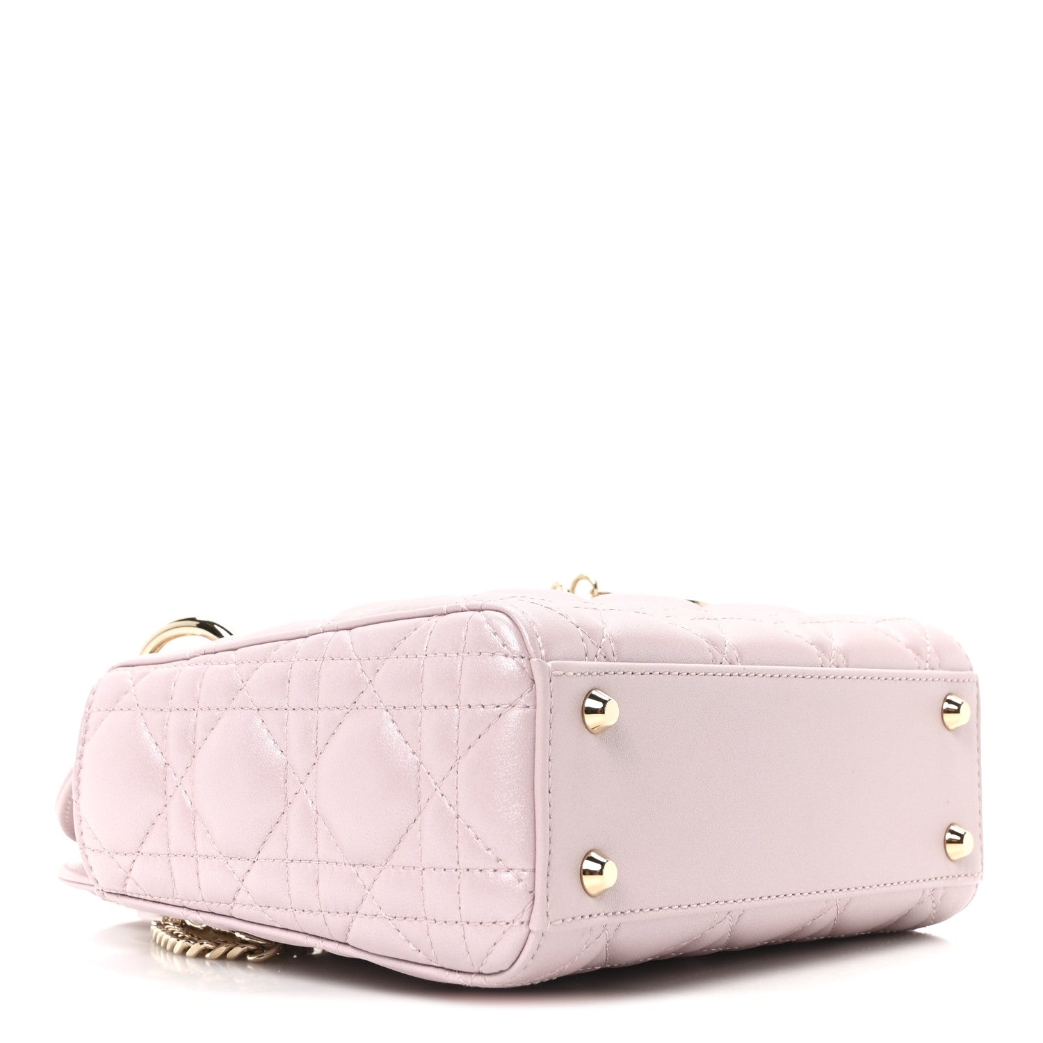 Metallic Lambskin Cannage Mini Lady Dior Lotus