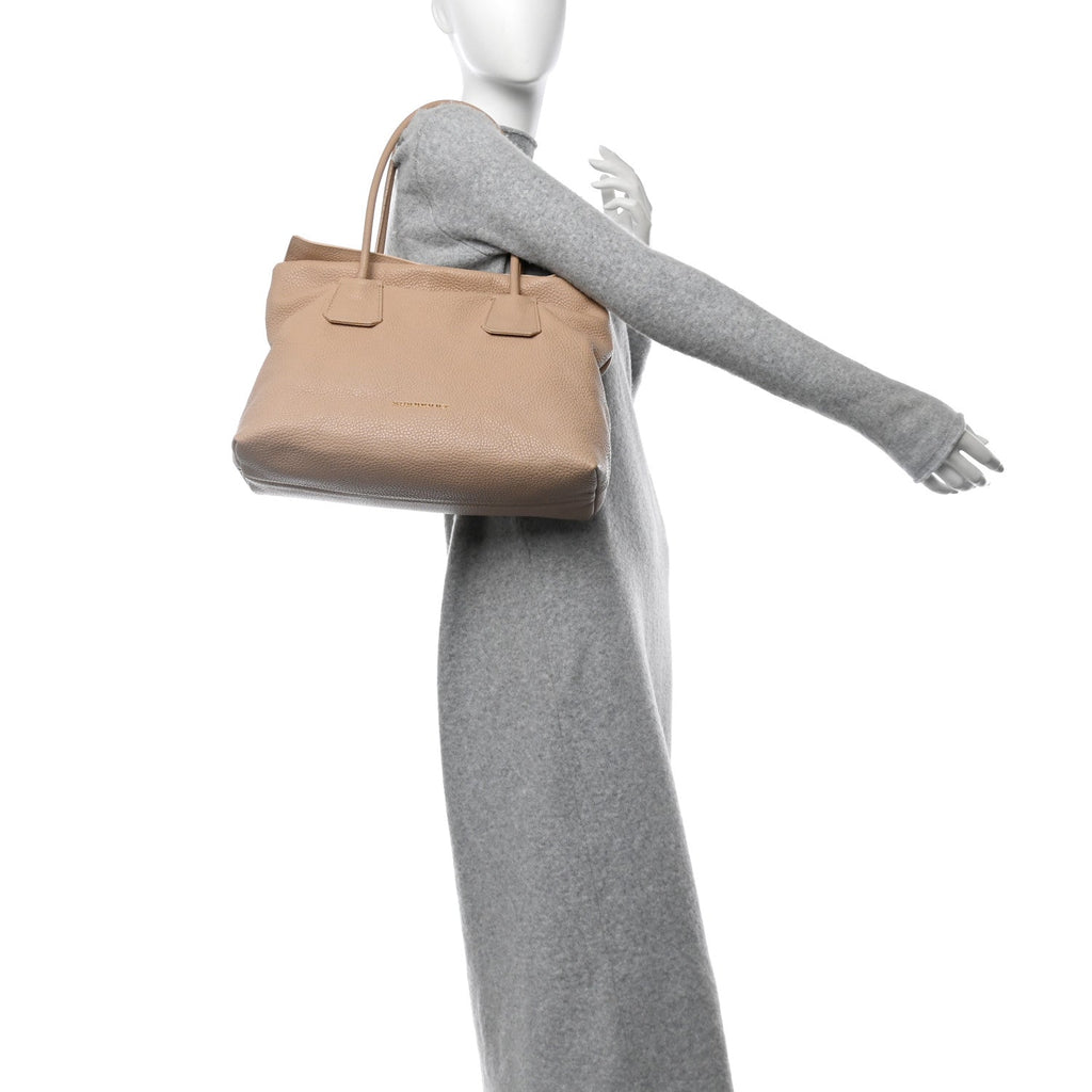 London Grainy Calfskin Medium Baynard Tote Nude
