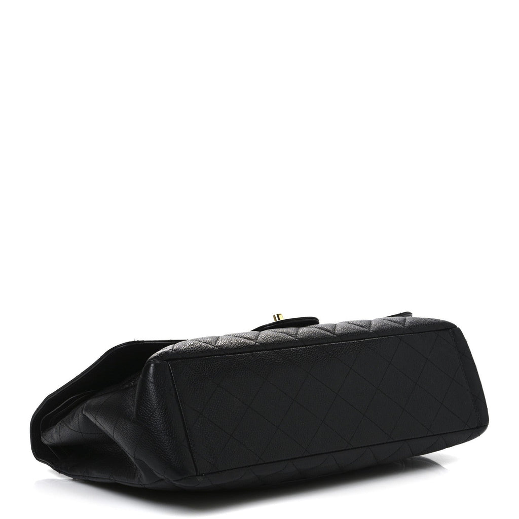 Caviar Quilted Maxi Double Flap Black