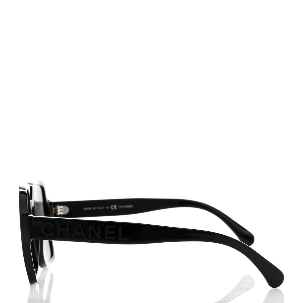 Acetate Polarized Square Sunglasses 5408 Black
