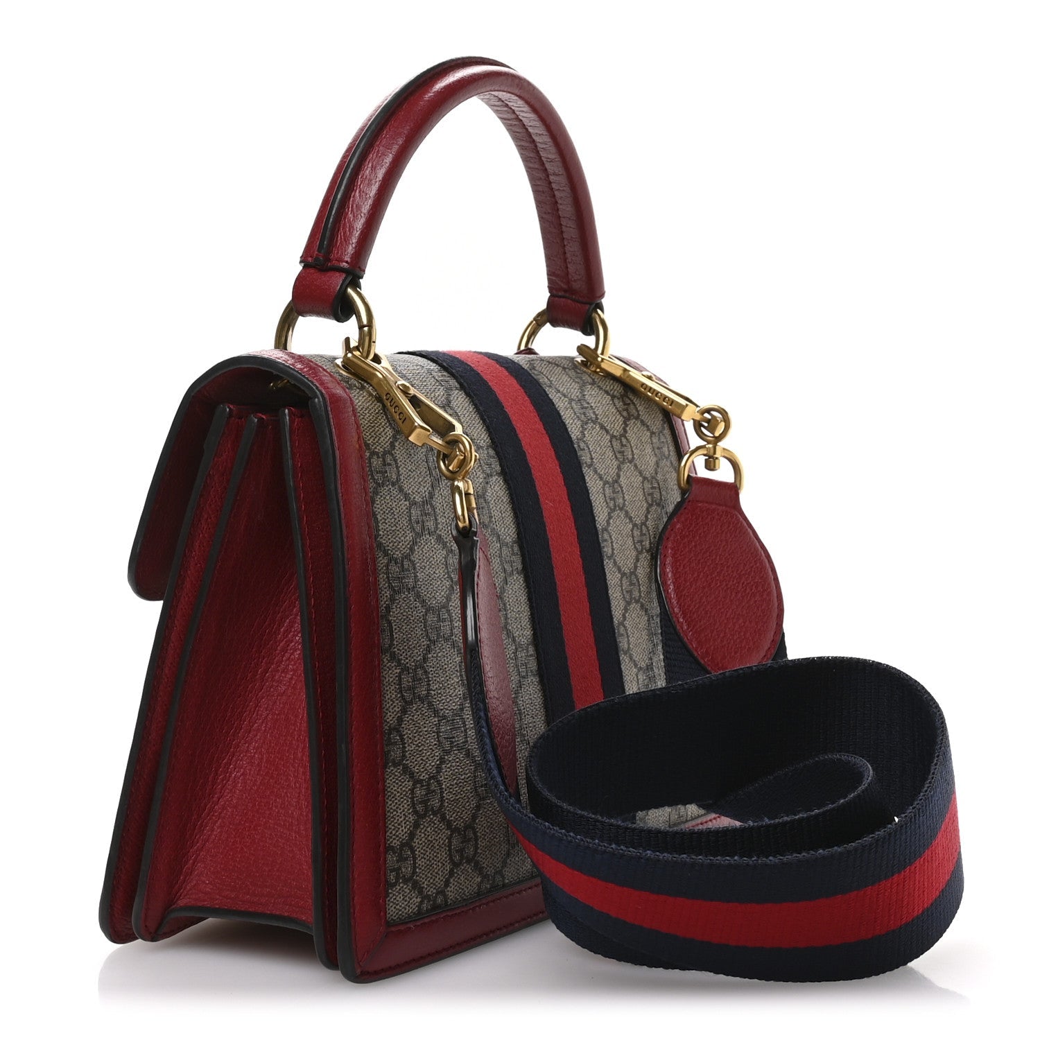 GG Supreme Monogram Small Queen Margaret Top Handle Bag Red