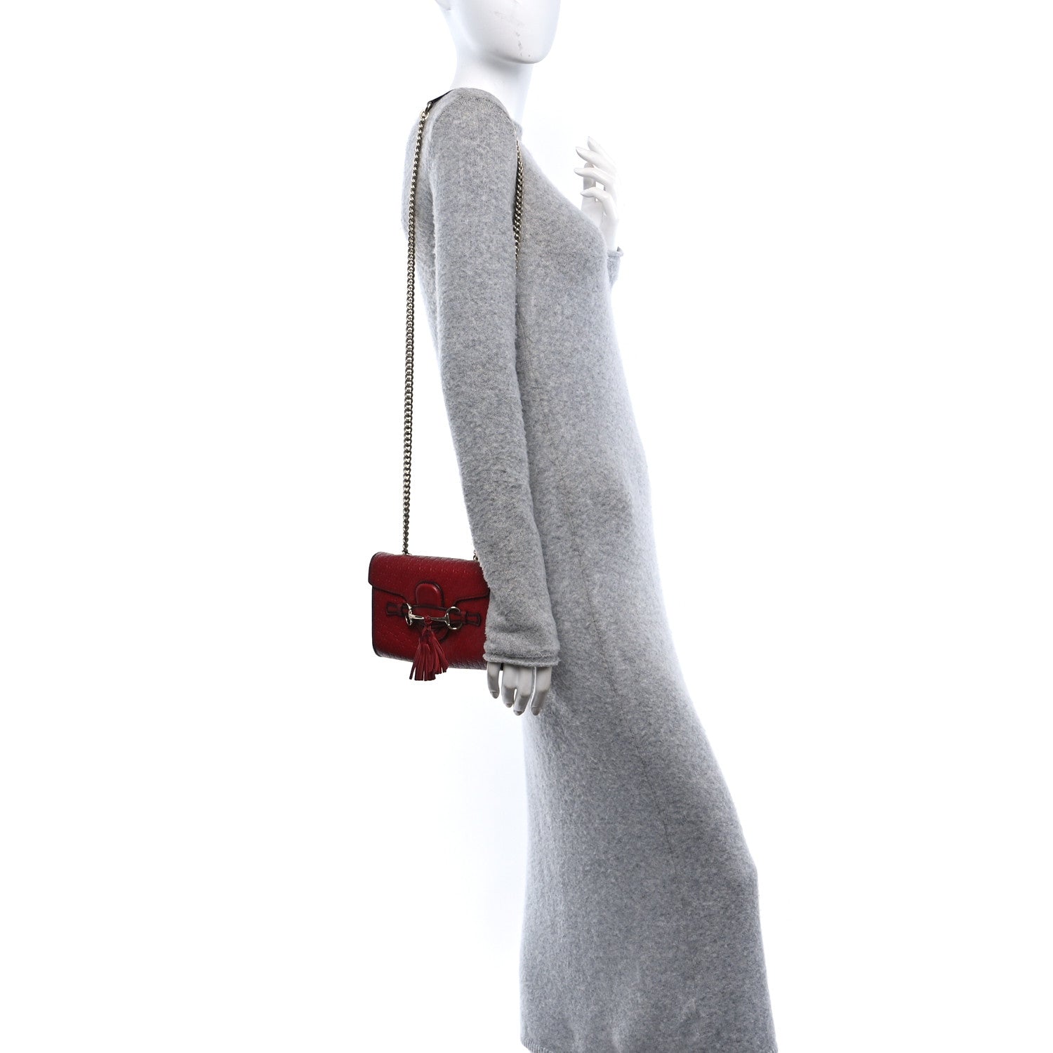Soft Microguccissima Mini Emily Chain Shoulder Bag Rosso