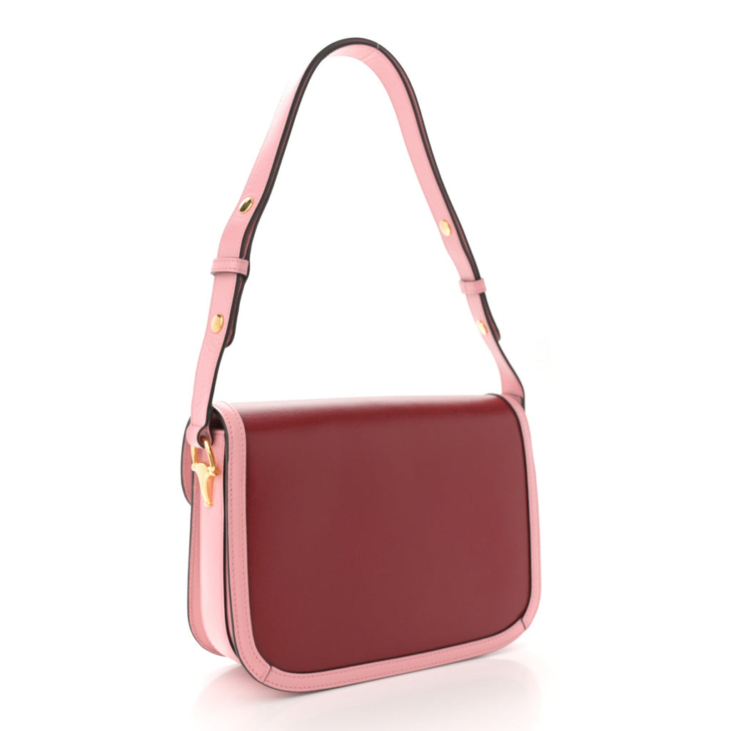Azalea Calfskin Horsebit 1955 Shoulder Bag New Cherry Red Wild Rose