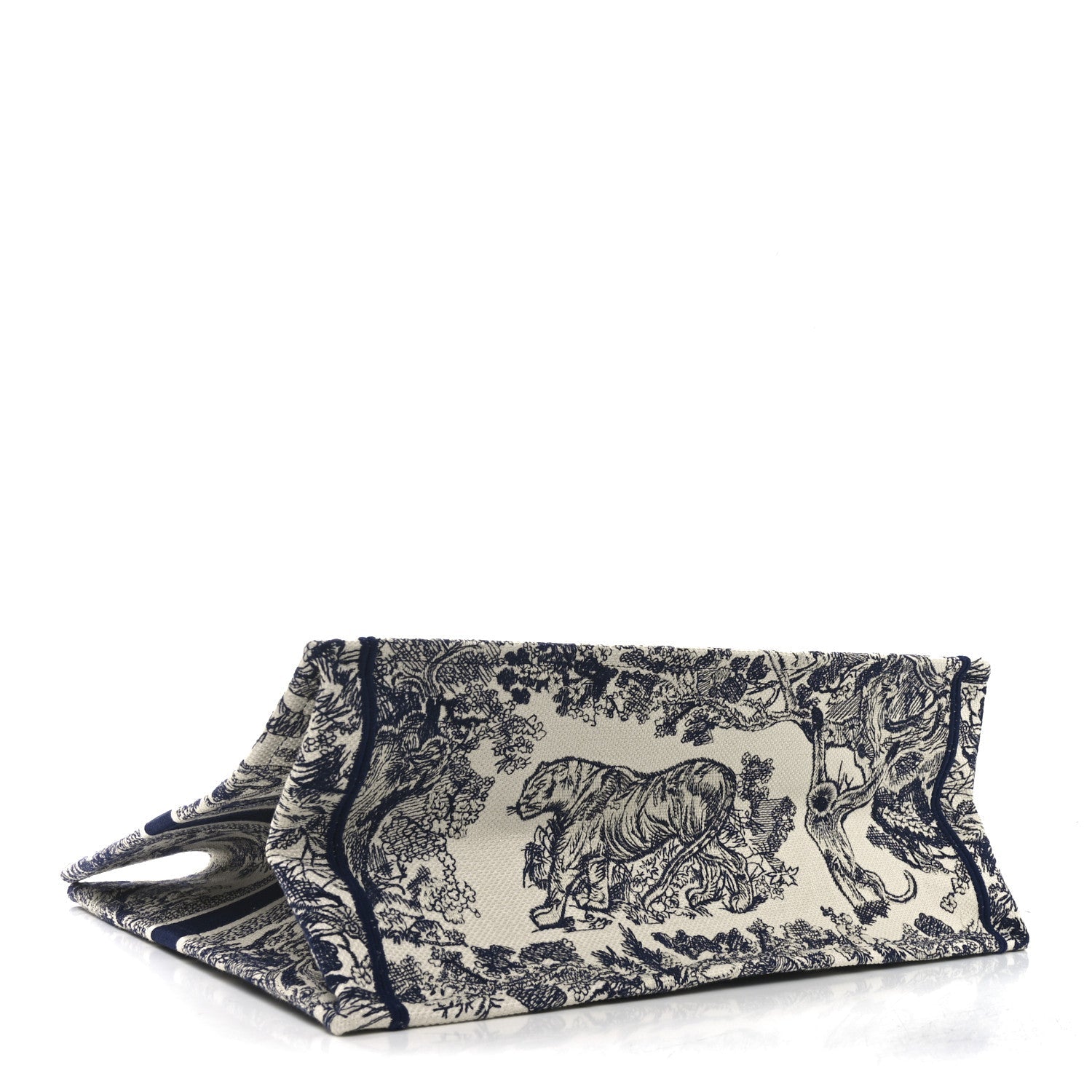 Canvas Embroidered Large Dioriviera Toile De Jouy Book Tote Blue