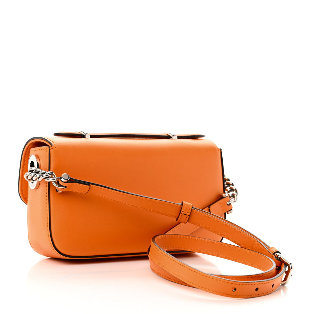 Senna Calfskin Petite GG Top Handle Shoulder Bag Orange