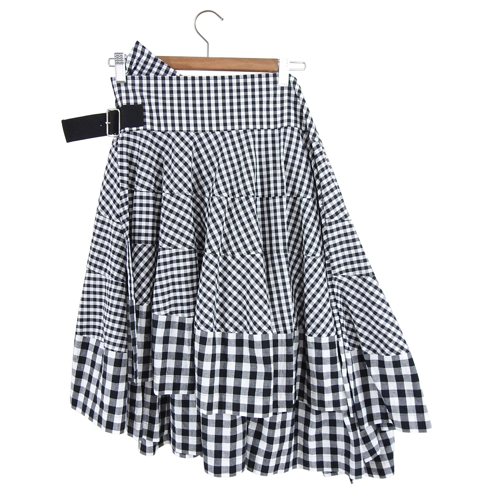 Comme des Garcons Tricot Gingham Check Ruffle Wrap Skirt - M / 6/8