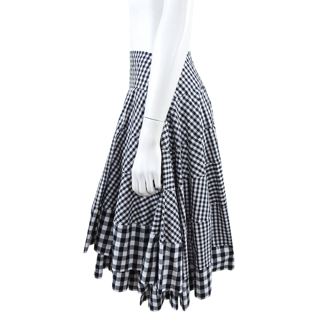 Comme des Garcons Tricot Gingham Check Ruffle Wrap Skirt - M / 6/8