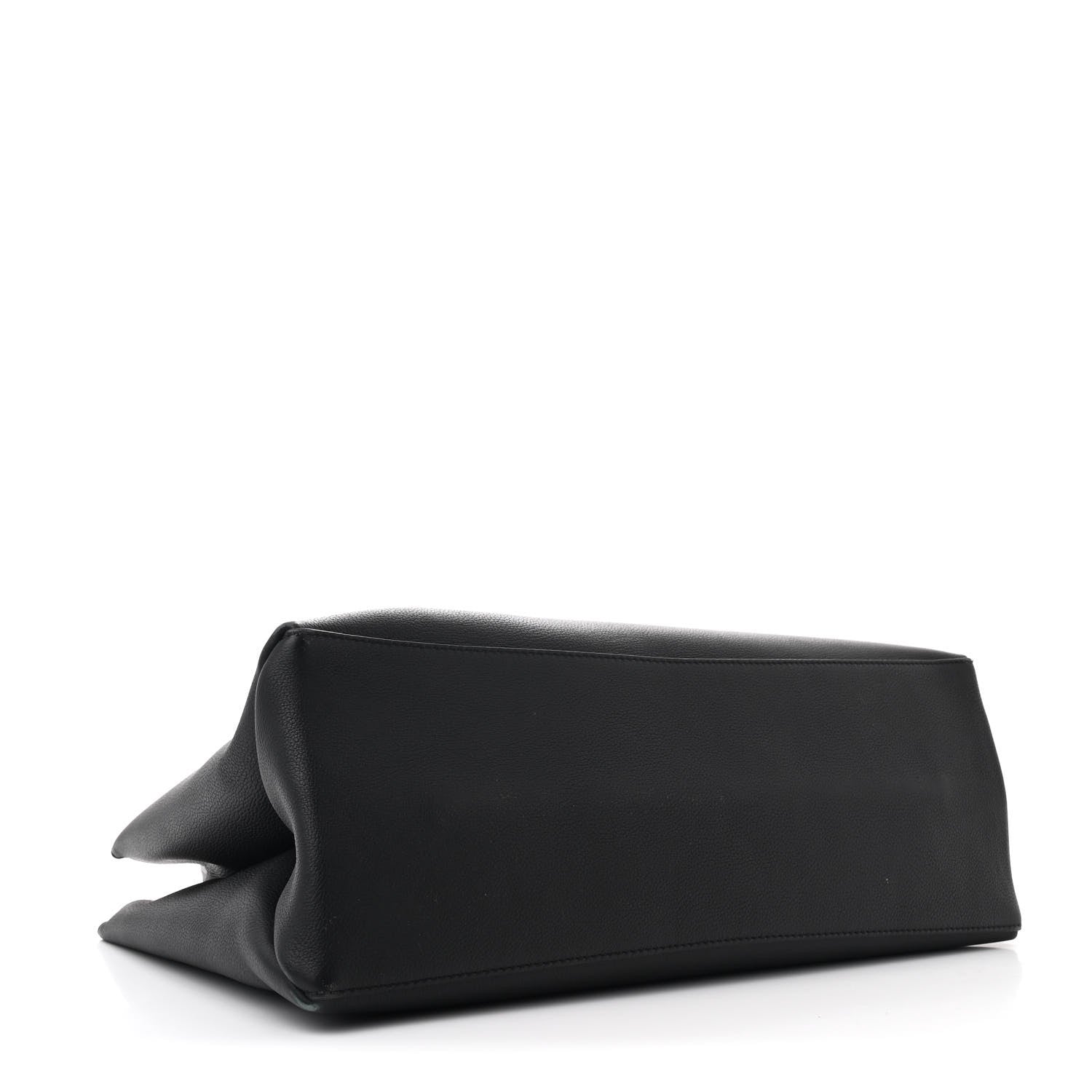 Grained Calfskin Lockme Shopper Black