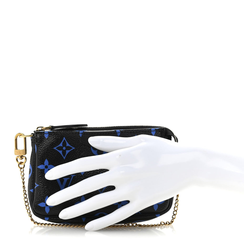 Colored Monogram Mini Pochette Accessories Blue Black