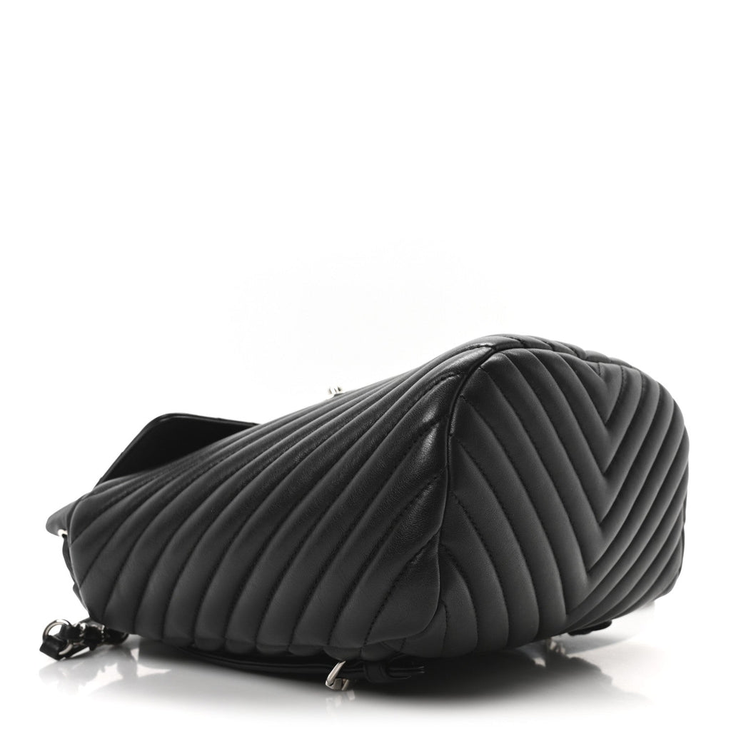 Lambskin Chevron Quilted Small Urban Spirit Backpack Black