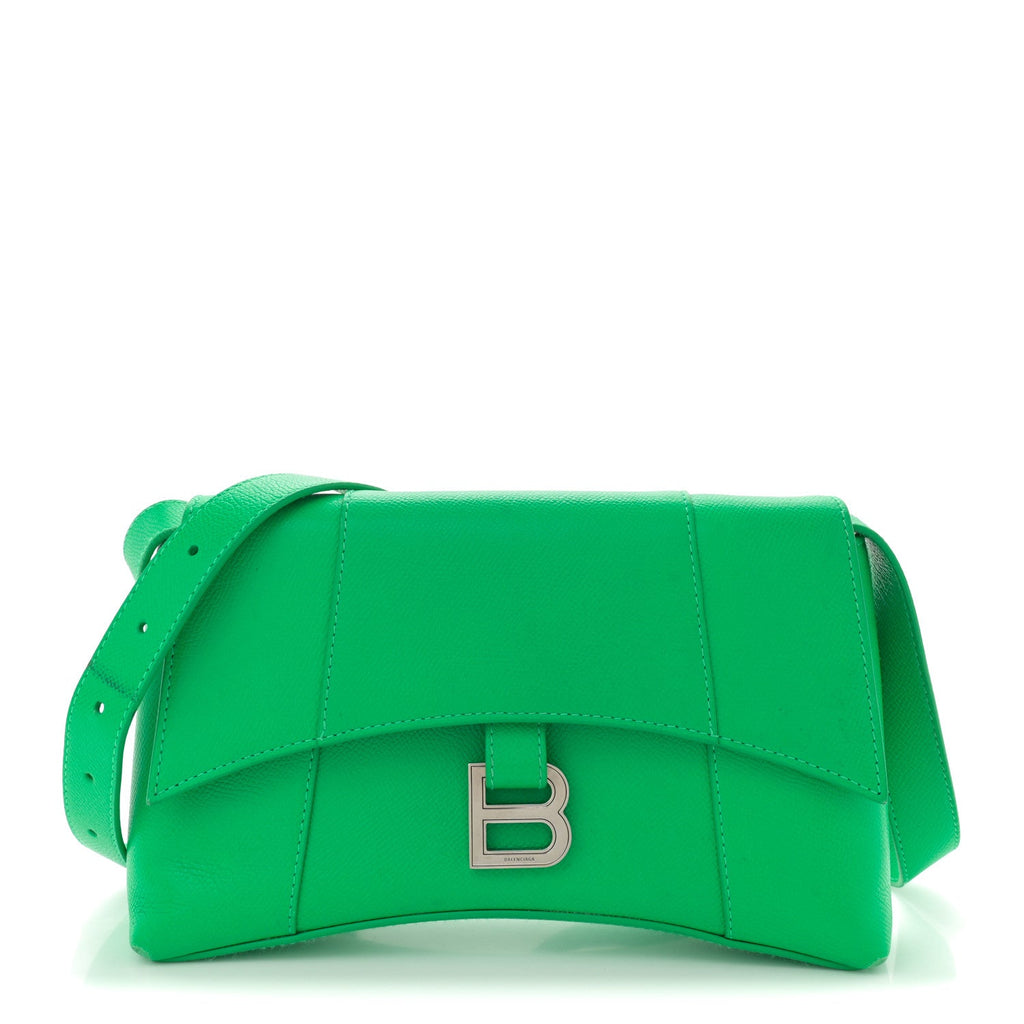 Grained Calfskin XS Downtown Shoulder Bag Vivid Green