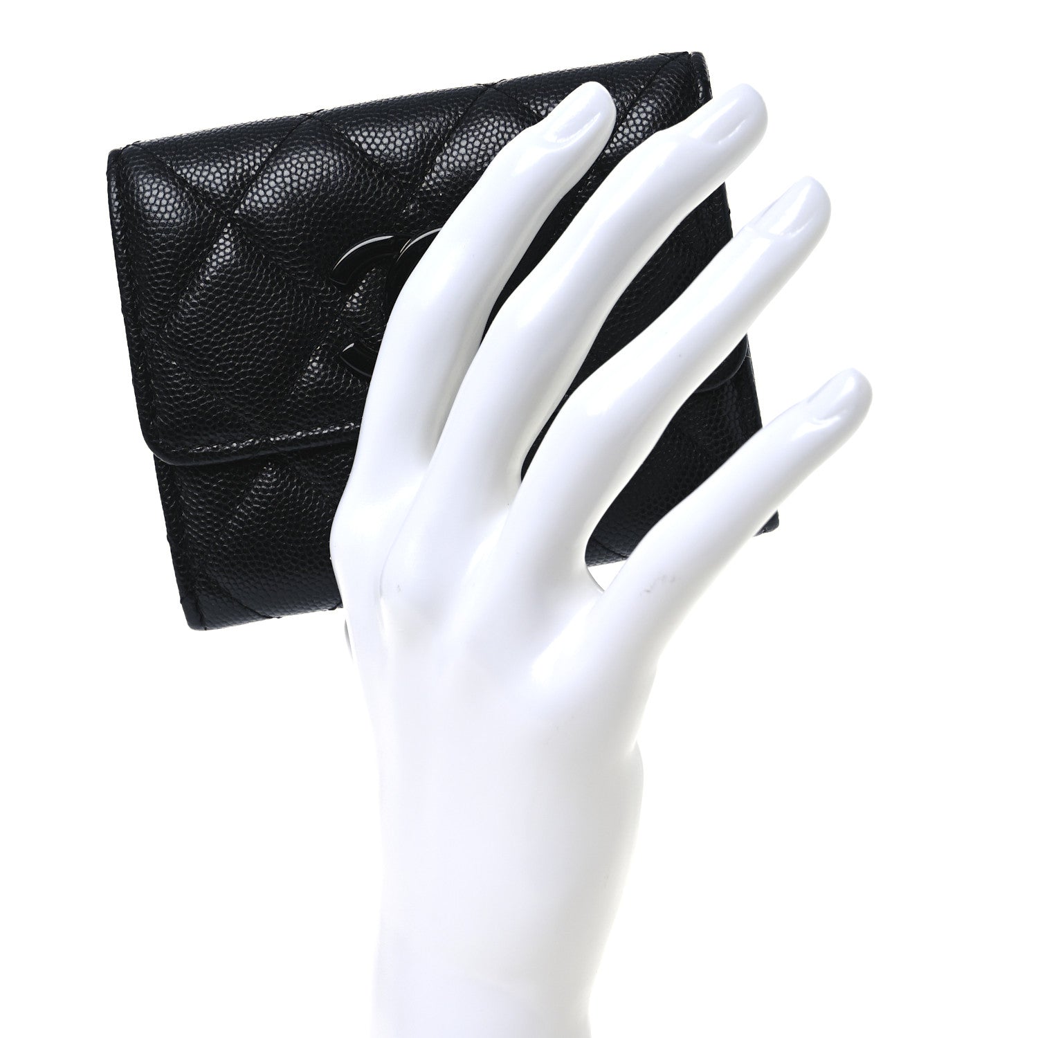 Caviar Quilted Flap  Holder So Black