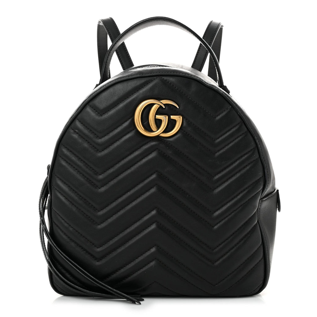 Calfskin Matelasse GG Marmont Dome Backpack Black
