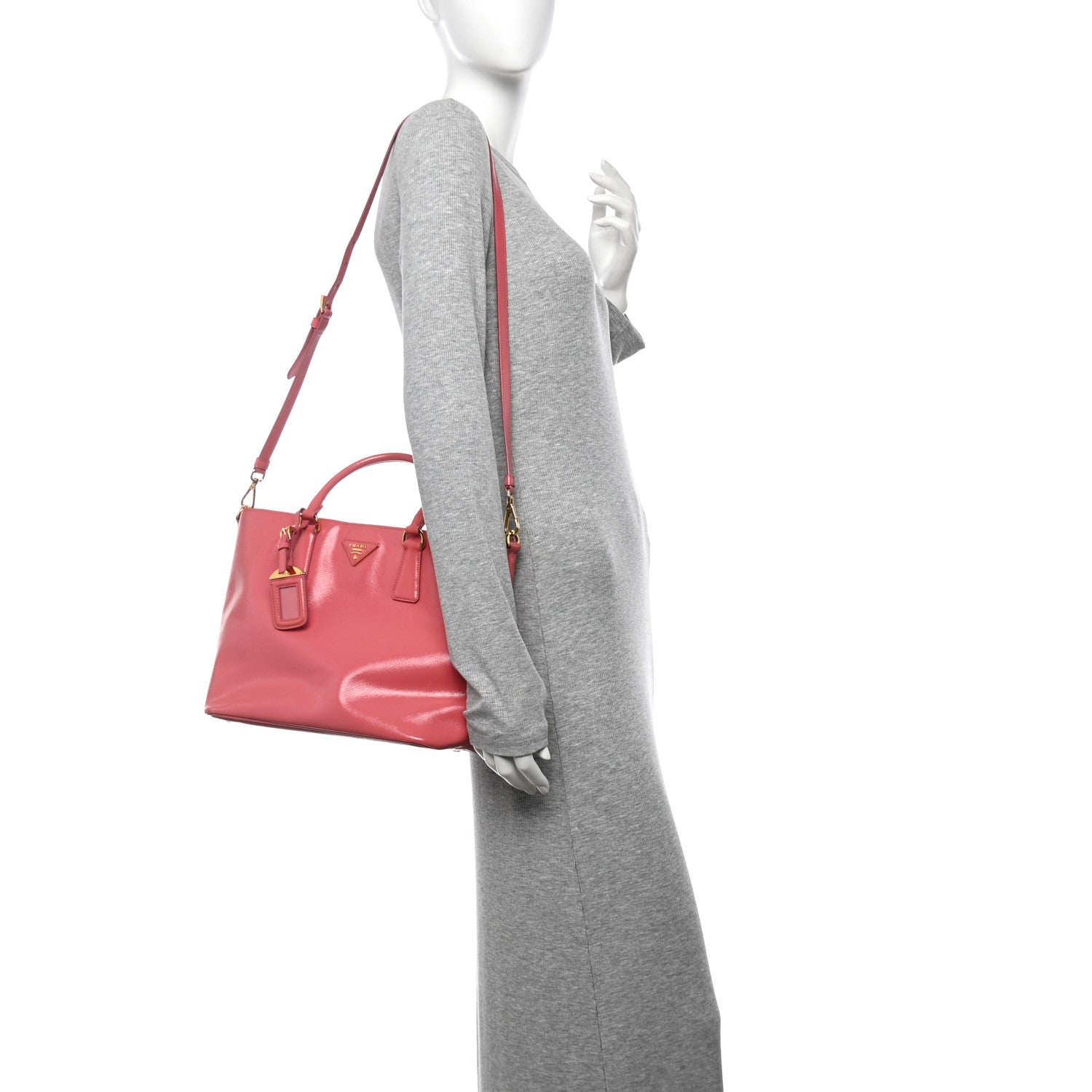 Saffiano Vernice Galleria Shopping Tote Begonia