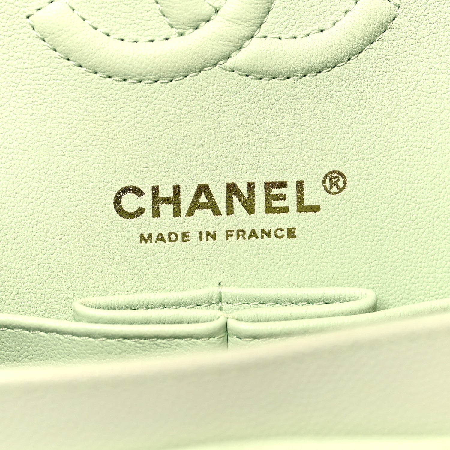 Caviar Quilted Small Double Flap Light Green