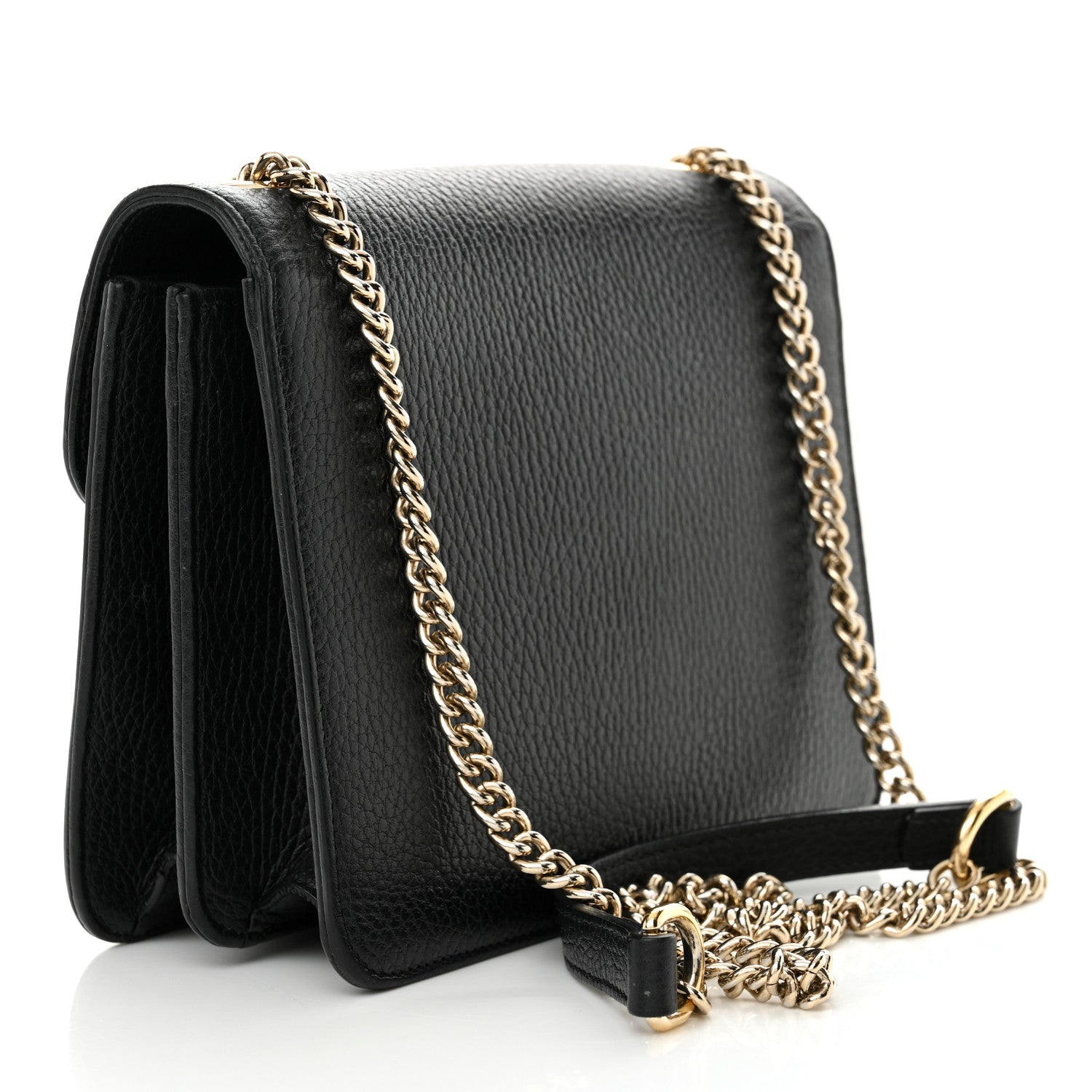Dollar Calfskin Small Interlocking G Shoulder Bag Black