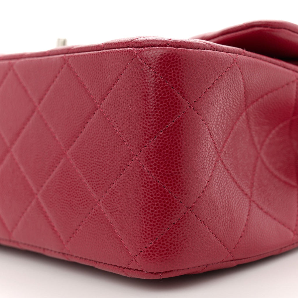 Caviar Quilted Jumbo Double Flap Dark Pink
