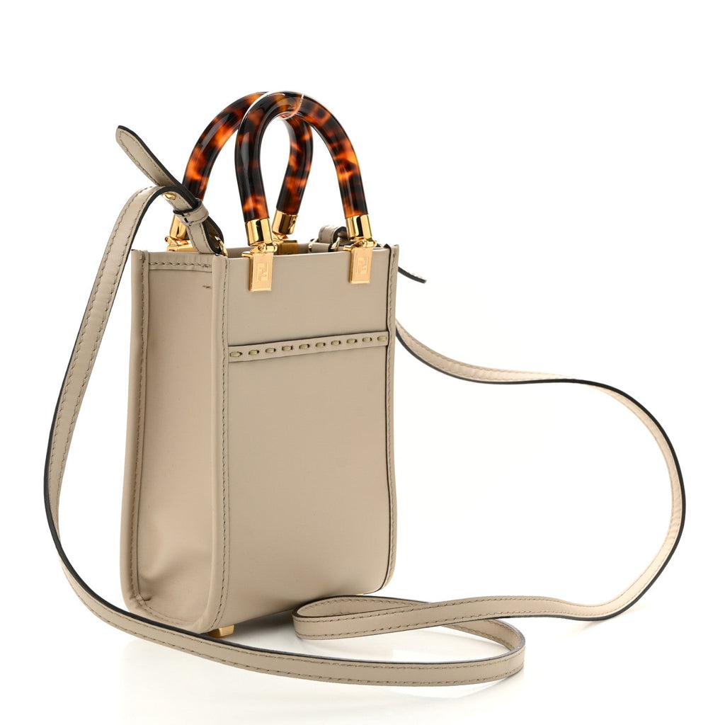 Vitello King Plexiglass Elaphe Snakeskin Print Logo Mini Fendi Sunshine Shopper Tote Nuvola Daisy Roccia