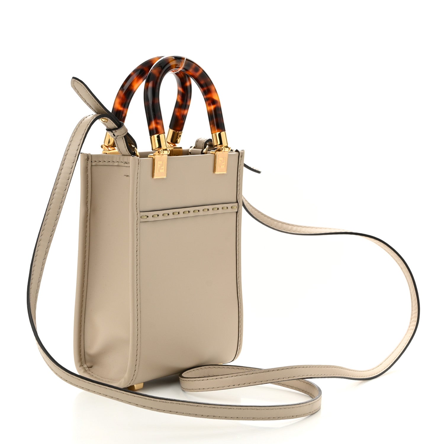 Vitello King Plexiglass Elaphe Snakeskin Print Logo Mini Fendi Sunshine Shopper Tote Nuvola Daisy Roccia