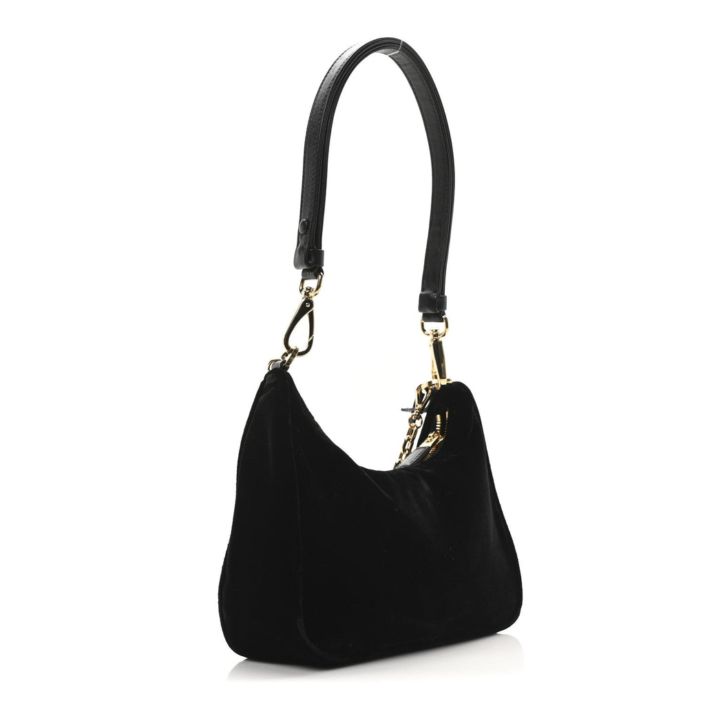 Velvet Nappa Mini Re-Edition Shoulder Bag Black
