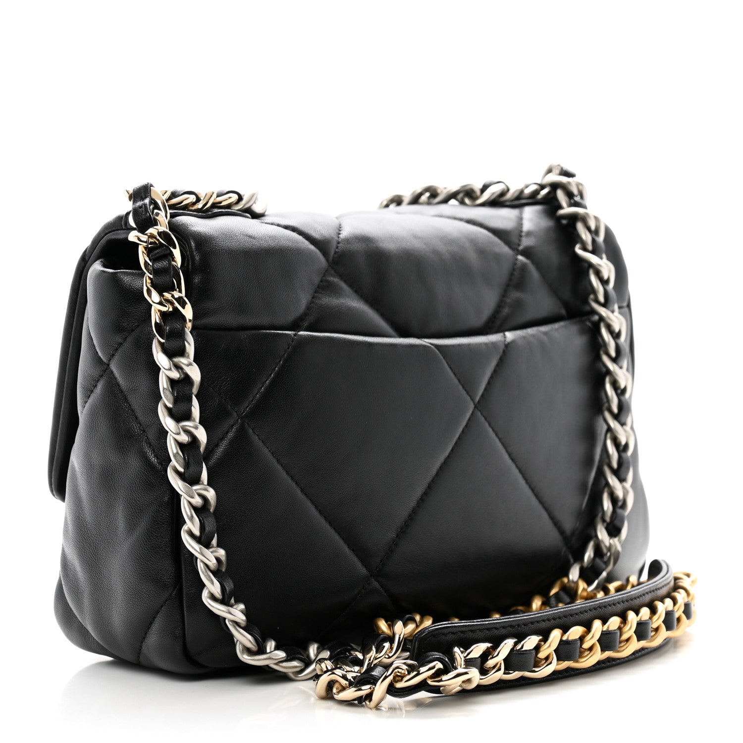 Lambskin Quilted Medium Chanel 19 Flap Black