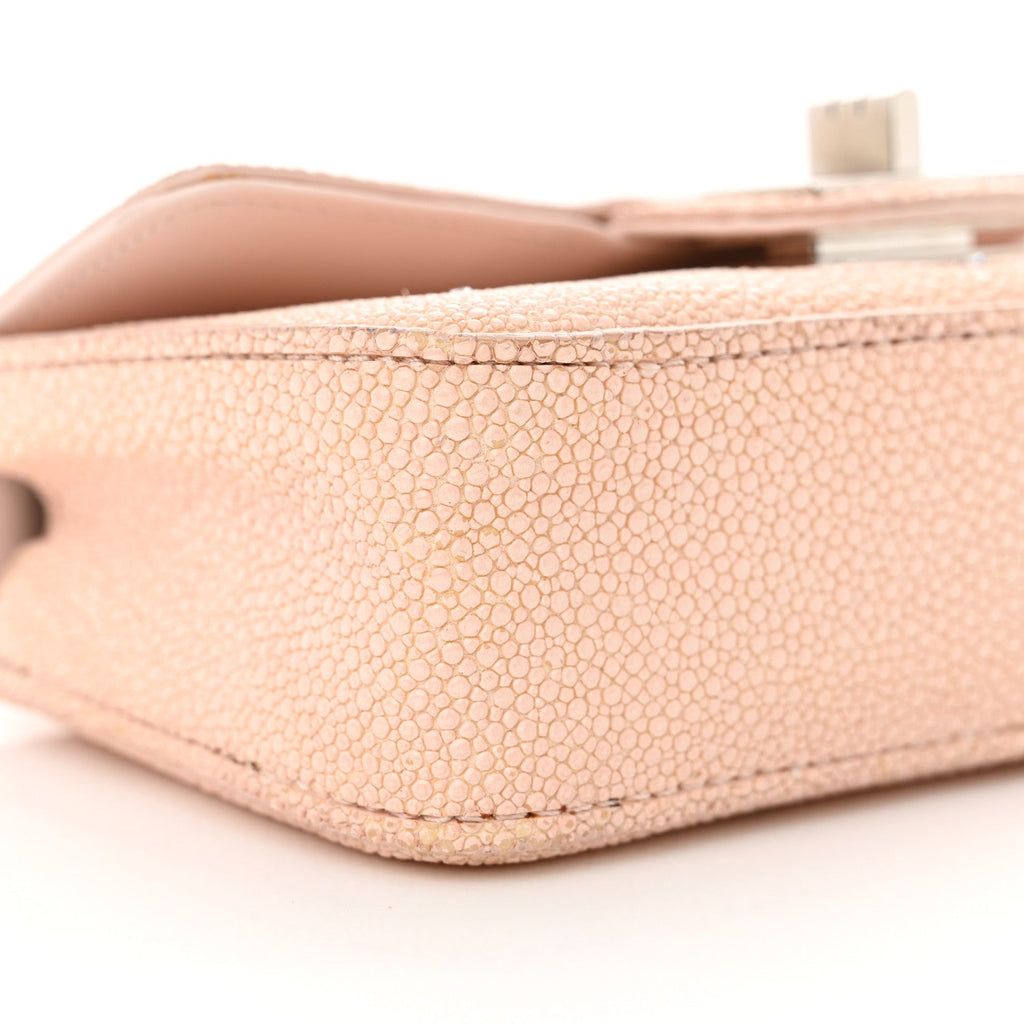 Galuchat Stingray Crystal Embellished 2.55 Reissue Mini Flap Light Pink