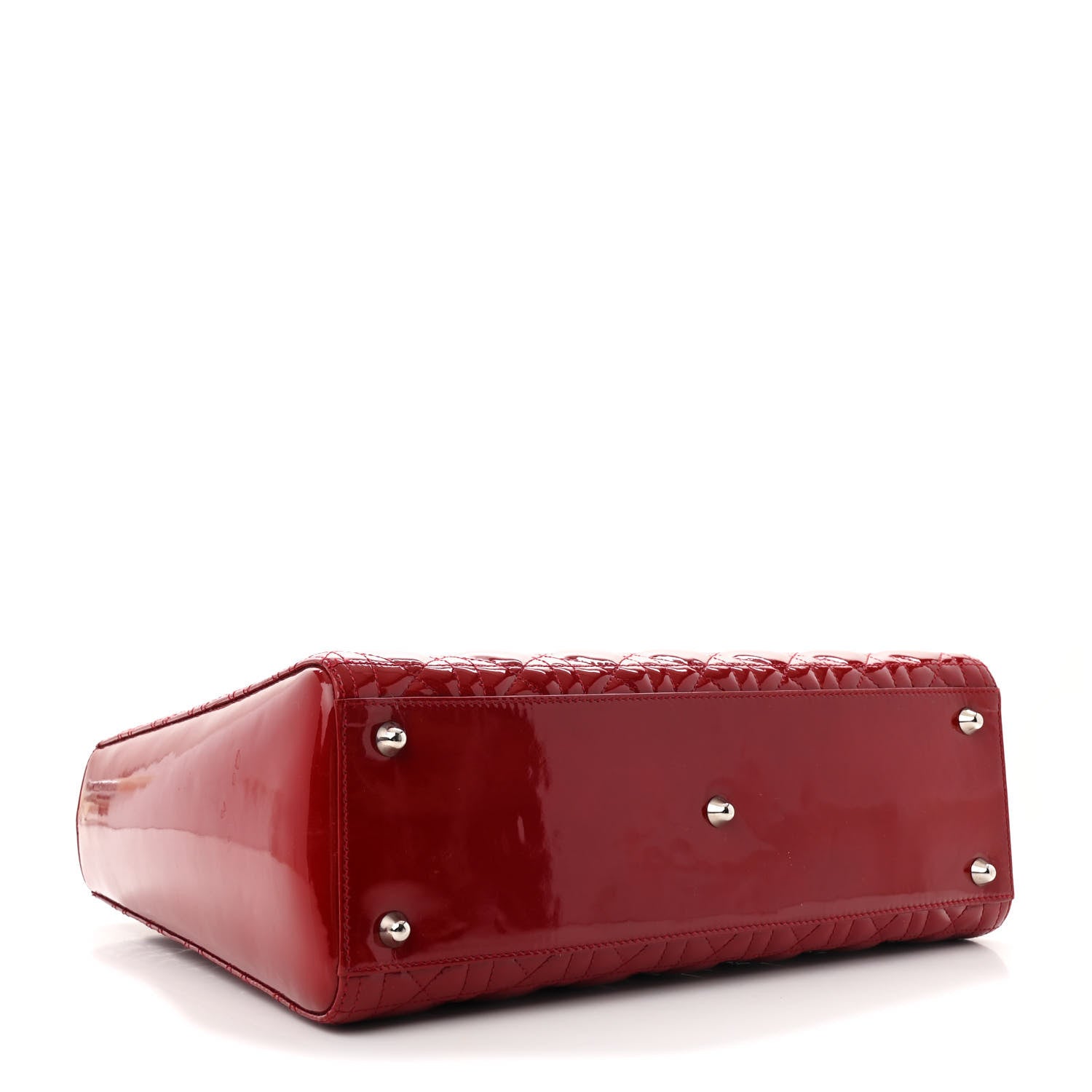 Patent Cannage Large Lady Dior Red