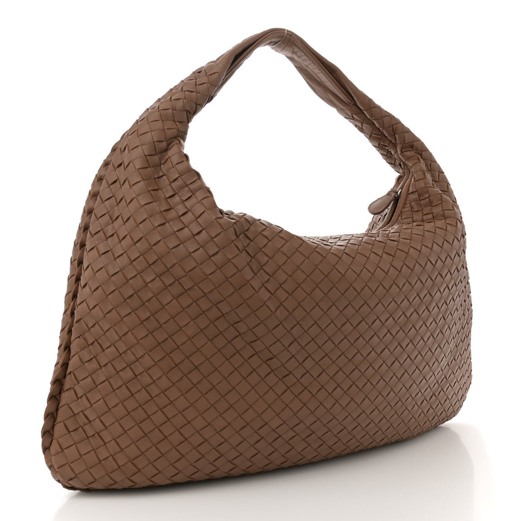 Nappa Intrecciato Large Veneta Hobo  Noce