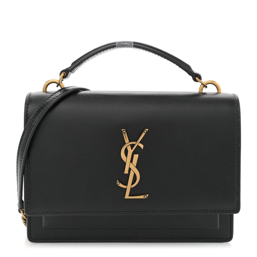 Calfskin Monogram Sunset Chain Wallet Black