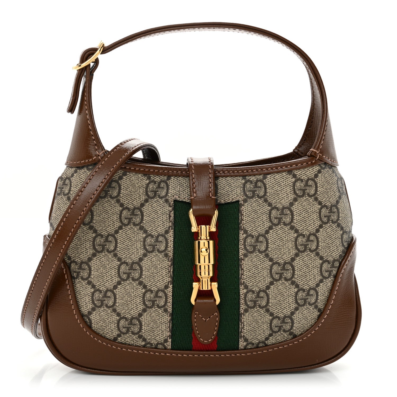 Supreme Monogram Azalea Calfskin Web Mini Jackie 1961 Hobo Beige Ebony Brown Sugar