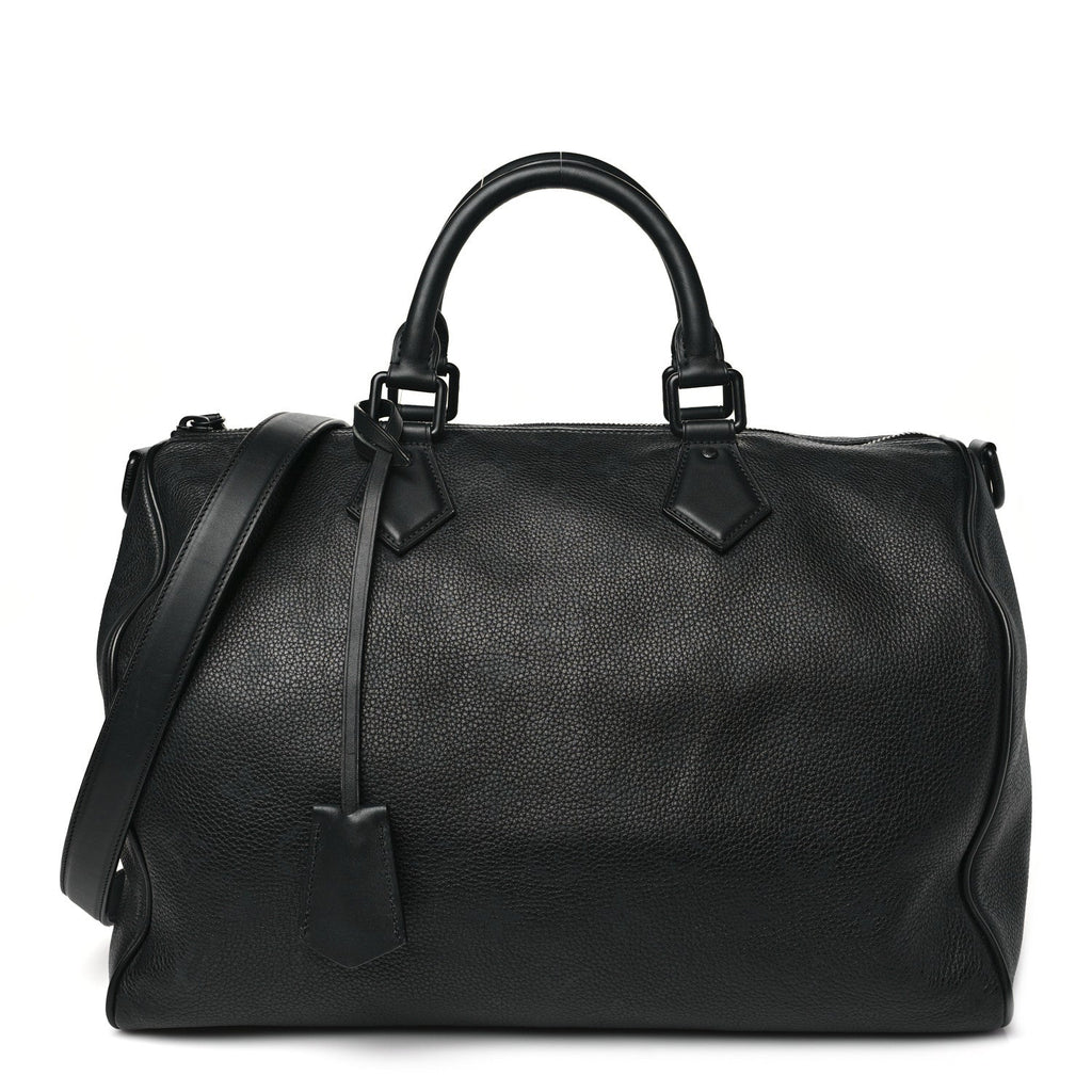 Calfskin Monogram Speedy P9 Bandouliere 40 Ultra Black