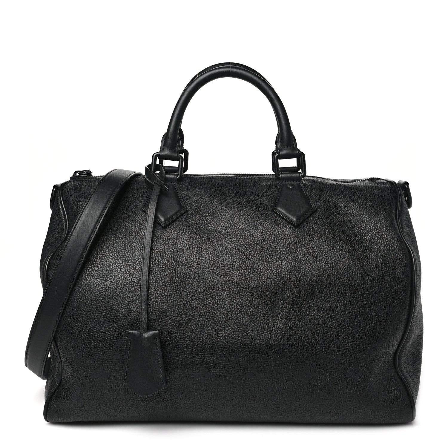 Calfskin Monogram Speedy P9 Bandouliere 40 Ultra Black