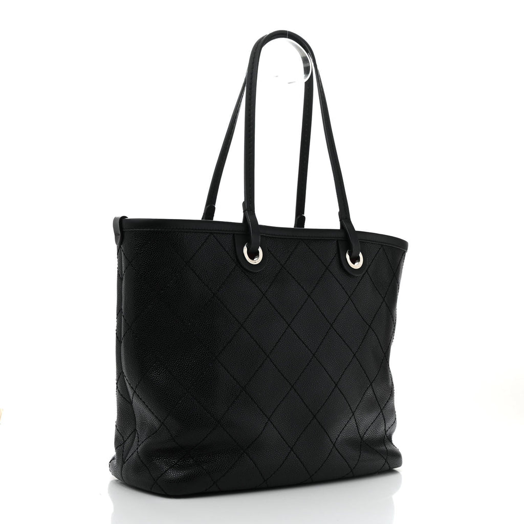 Grained Calfskin Shopping Fever Tote  Black