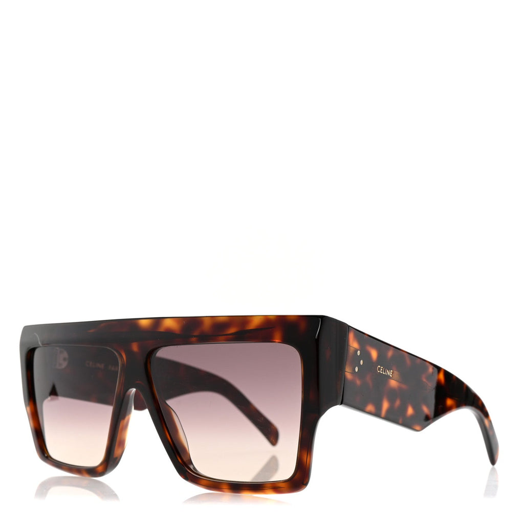 Acetate Flat Top Rectangular Sunglasses CL400921 Dark Havana