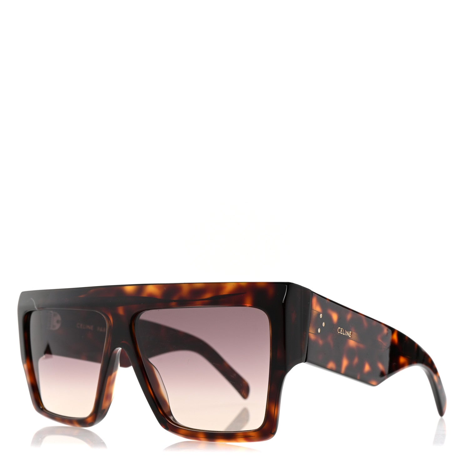 Acetate Flat Top Rectangular Sunglasses CL400921 Dark Havana