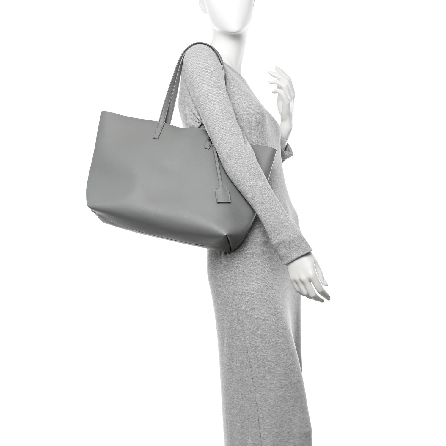 Calfskin Large Shopping Tote Granite