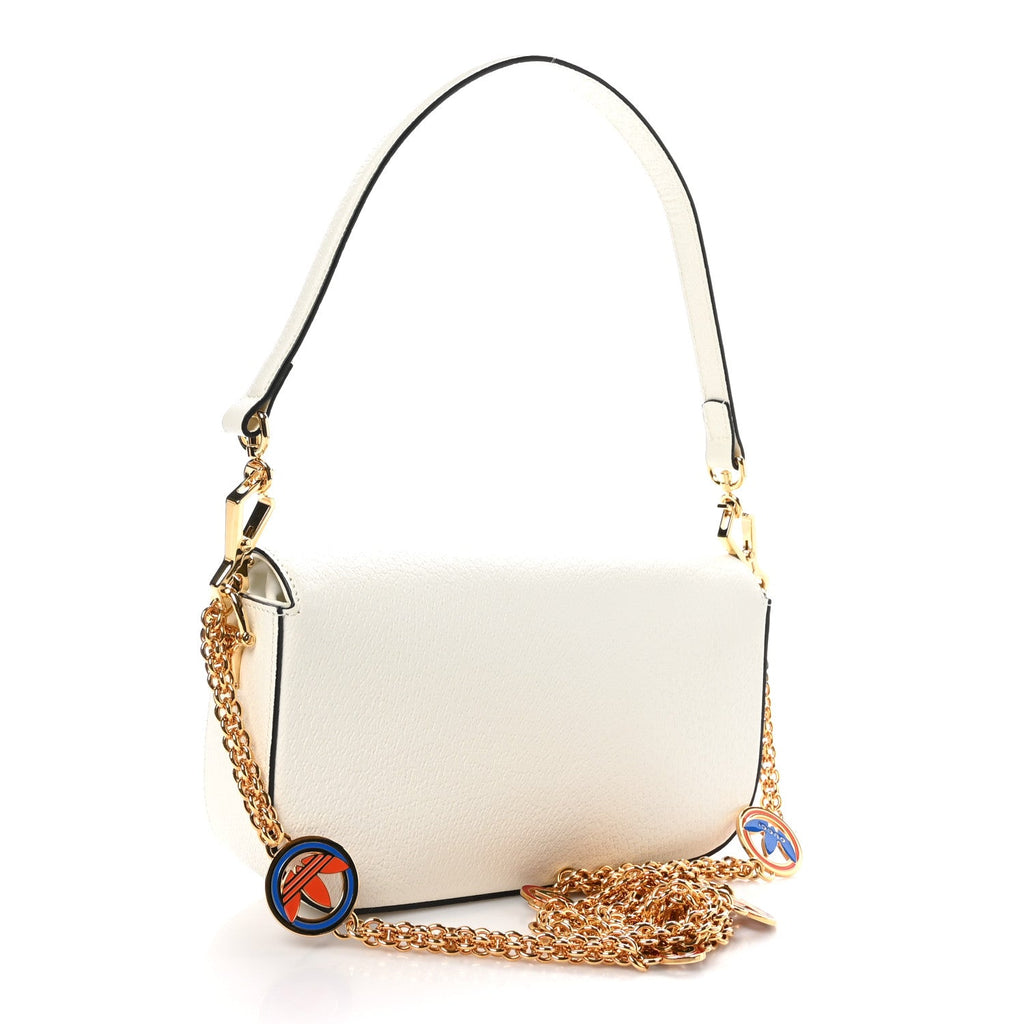 X ADIDAS Textured Dollar Calfskin Web Trefoil Mini Horsebit 1955 Shoulder Bag Off White Black