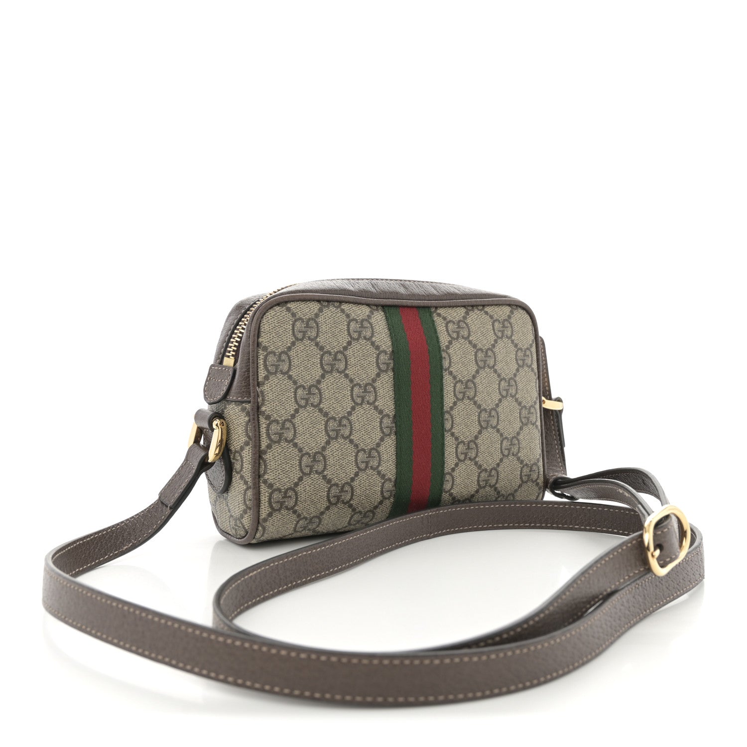 GG Supreme Monogram Web Mini Ophidia Shoulder Bag Brown