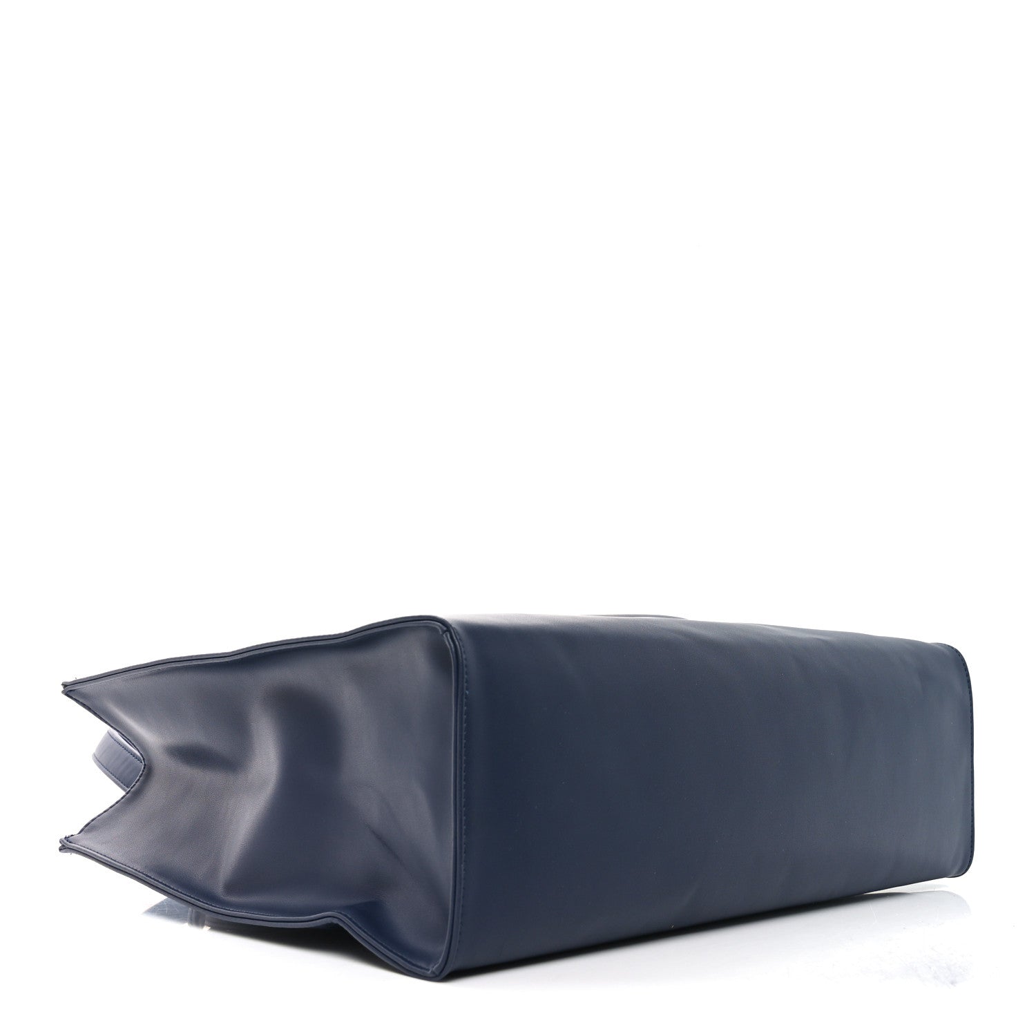 Vegan Leather Medium Shopping Bag Navy