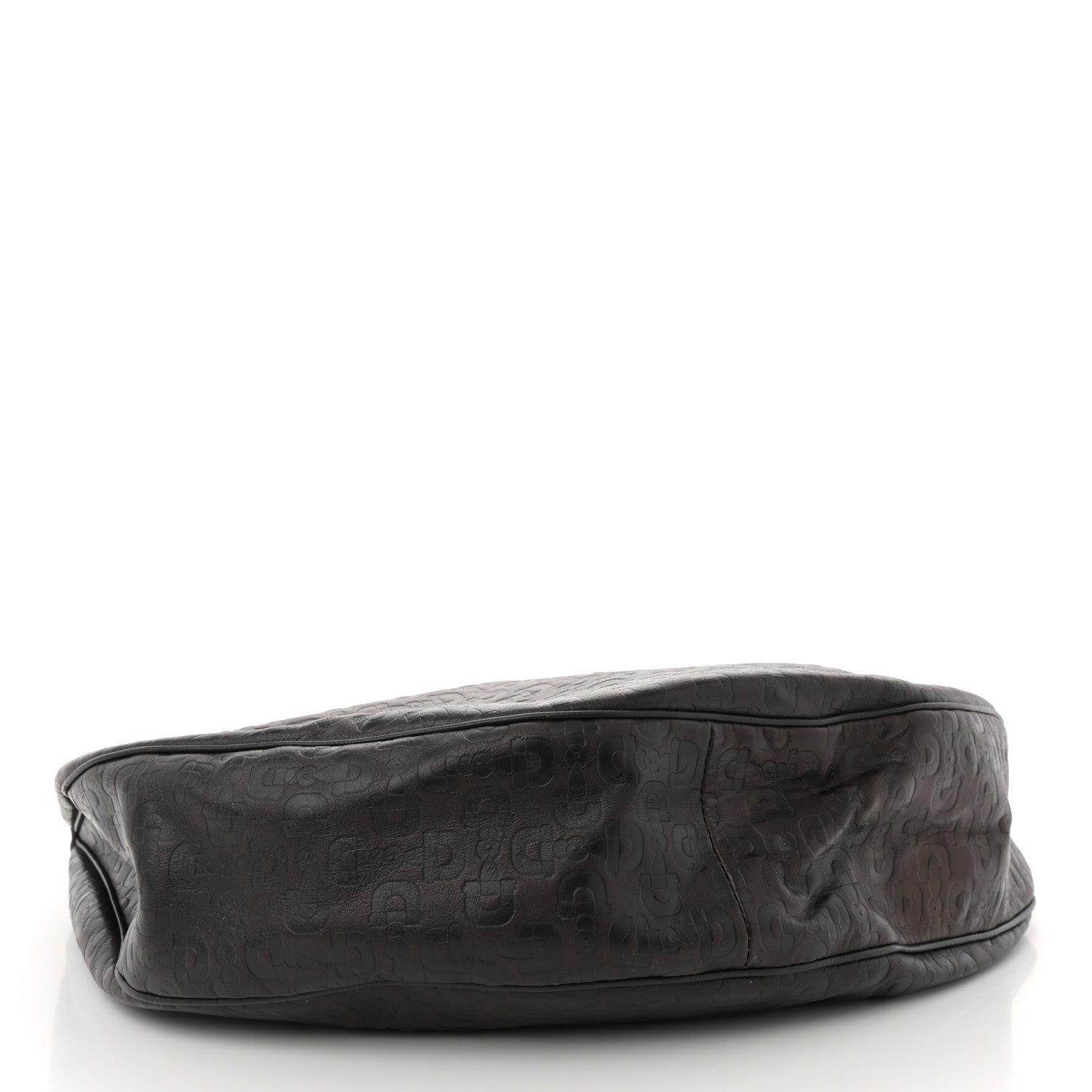 Calfskin Horsebit Embossed Hobo Dark Brown