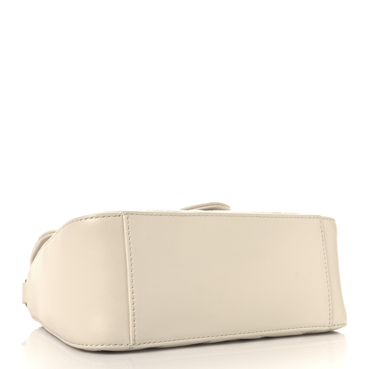 Calfskin Matelasse Mini GG Marmont Top Handle Shoulder Bag White