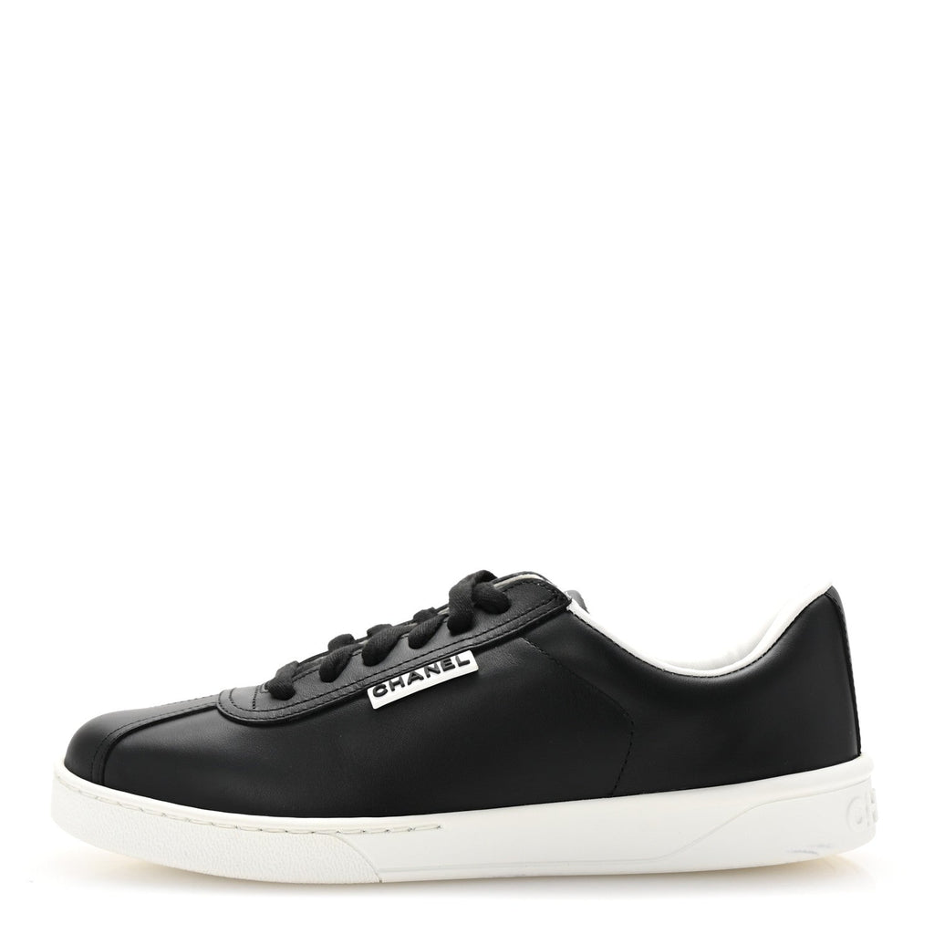 Calfskin CC Womens Sneakers 37.5 Black