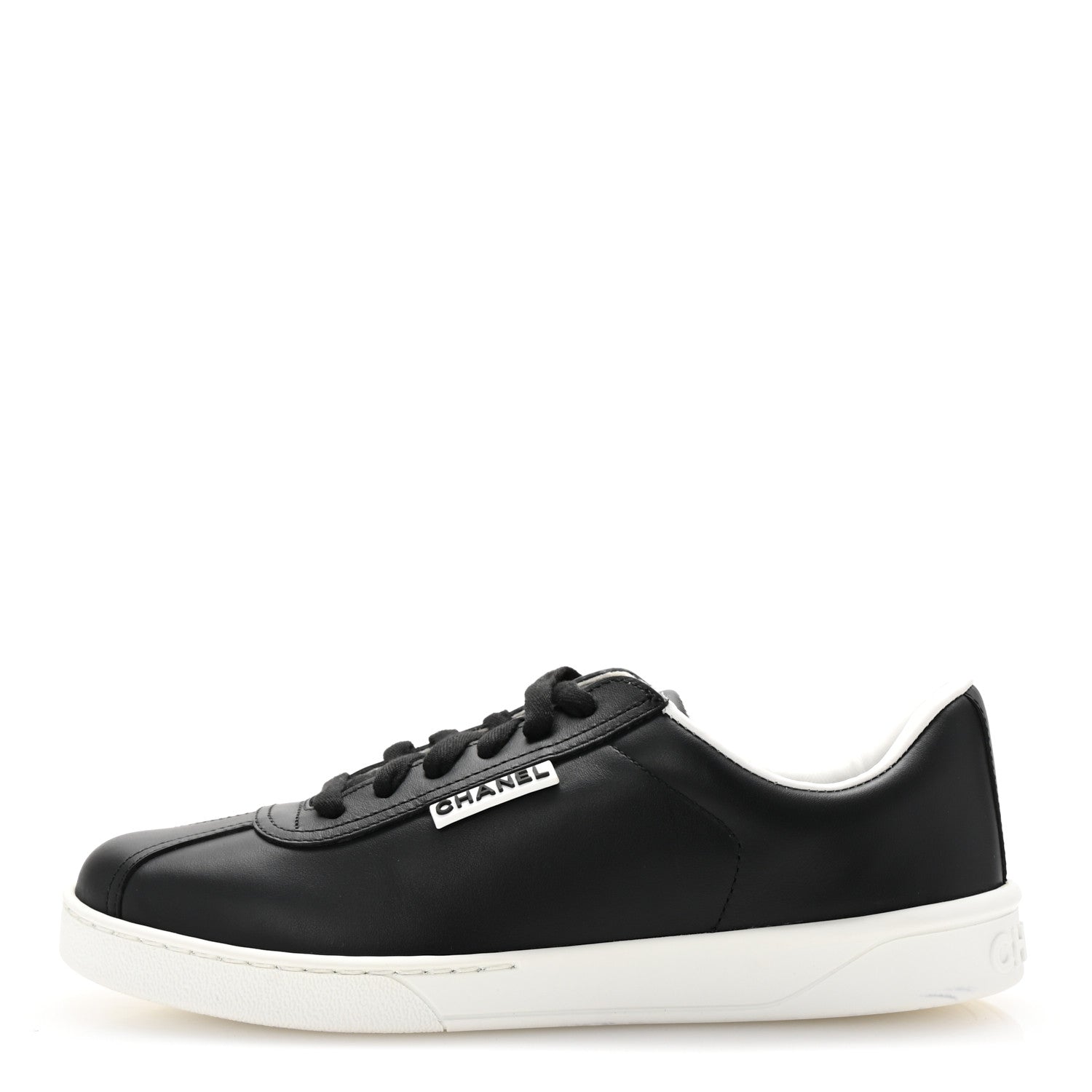 Calfskin CC Womens Sneakers 37.5 Black