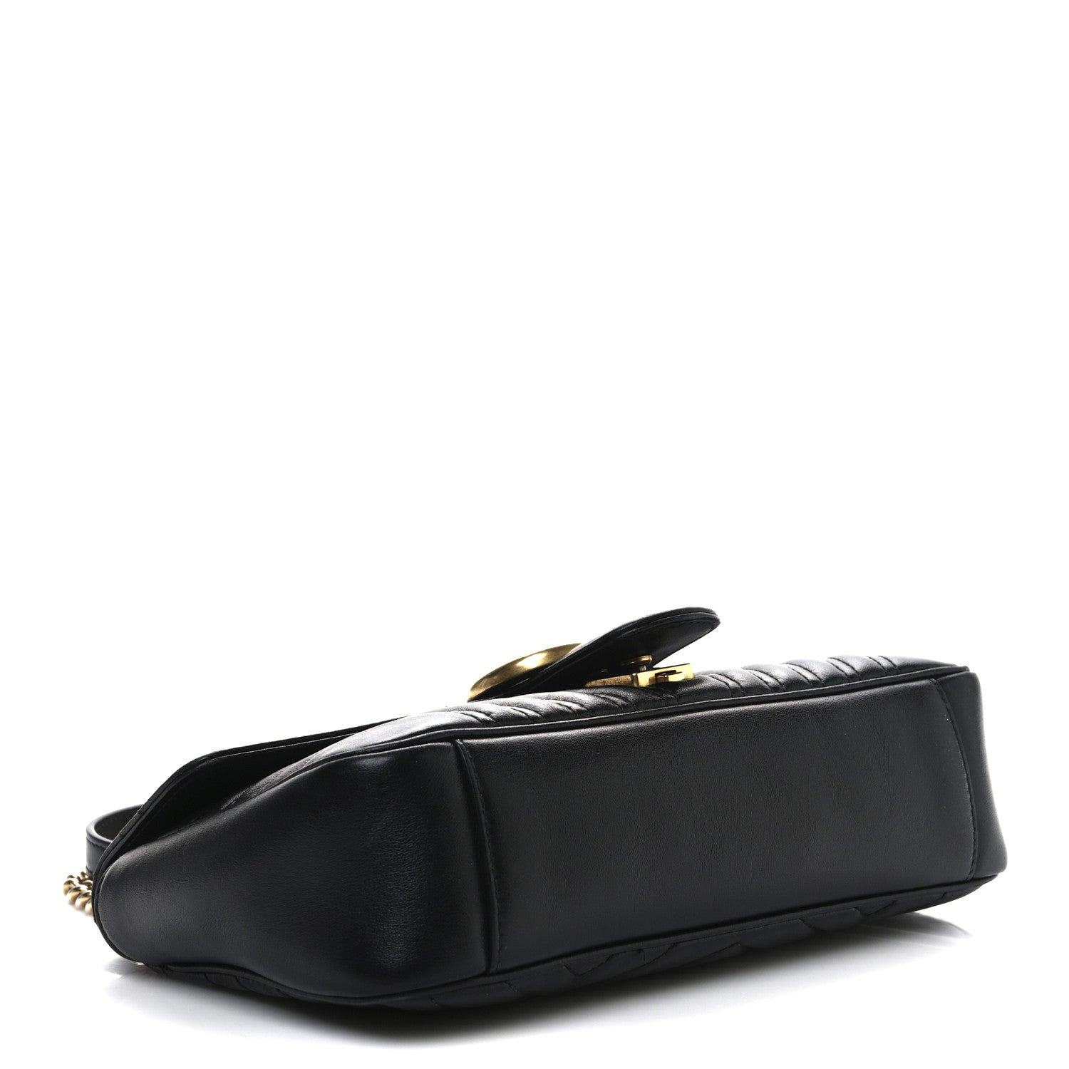 Calfskin Matelasse Small GG Marmont Shoulder Bag Black