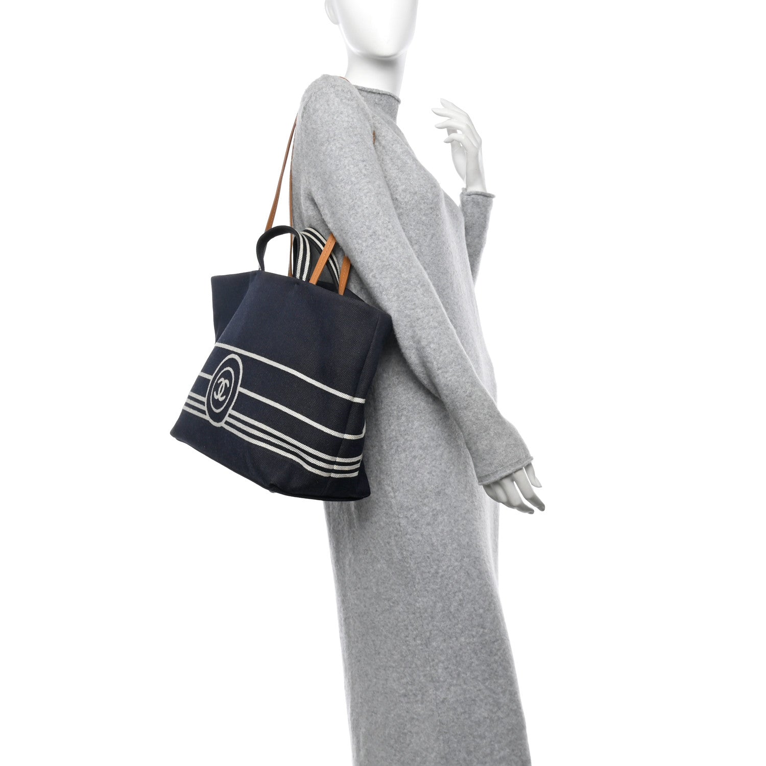 Denim Large Shopping Tote Blue