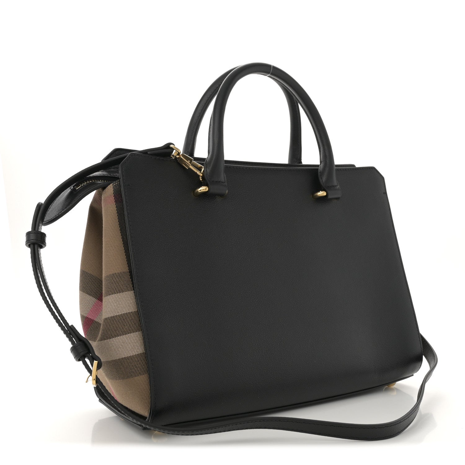 Calfskin Mega Check Small Banwell Tote Dark