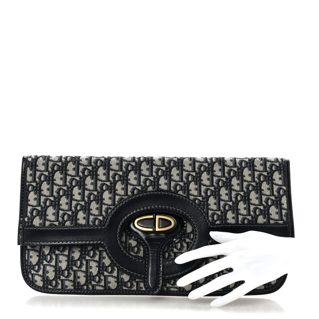 Oblique Fold Over Clutch Blue